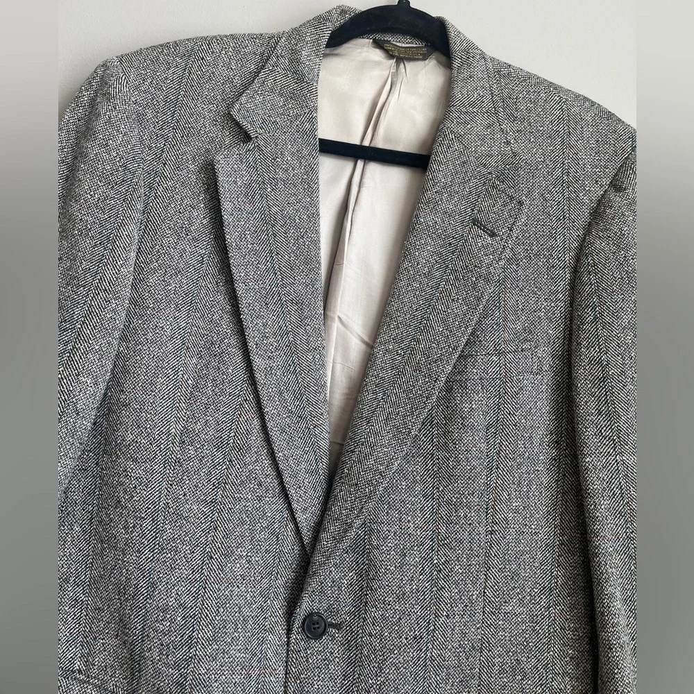 Vintage Bespoke Barrister Gray Tweed Two Button Men’s Blazer Sz 42R